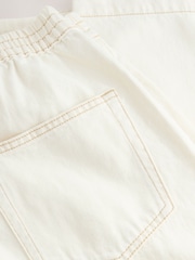 Ecru - Pull On Barrel Leg Jeans - Imaginea 9 din 9