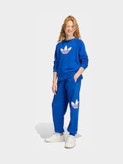adidas Originals Blue Oversized Trefoil Joggers - Image 3 of 6