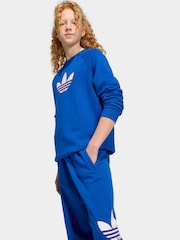 adidas Originals Blue Oversized Trefoil Joggers - Image 5 of 6