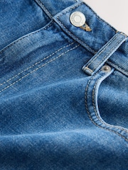 Mid Blue Denim High Rise Crease Front Tapered Barrel Jeans - Image 7 of 8