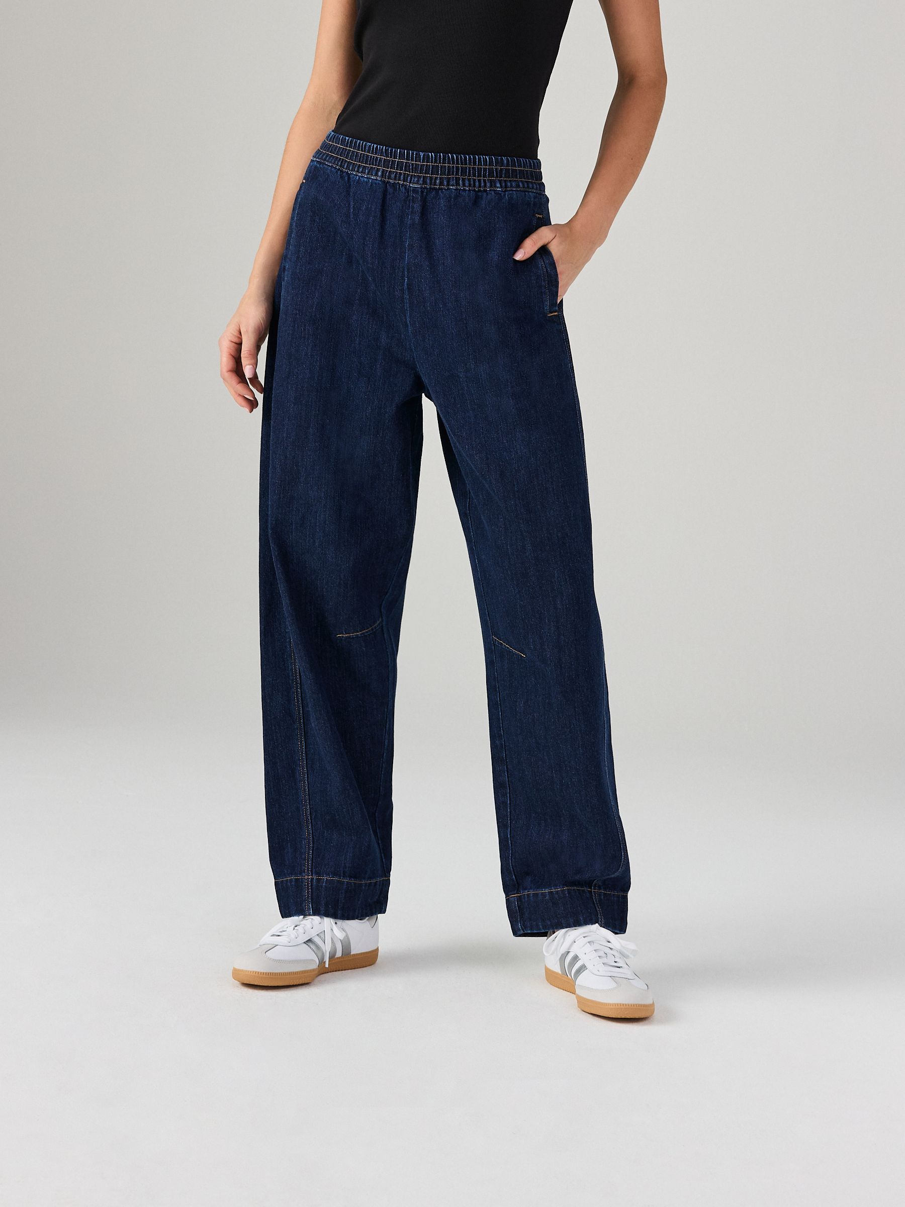 パンツ Nalm. barrel leg wide denim / deep navy Buy Dark Blue Pull On Barrel Leg Jeans from the Next UK online shop