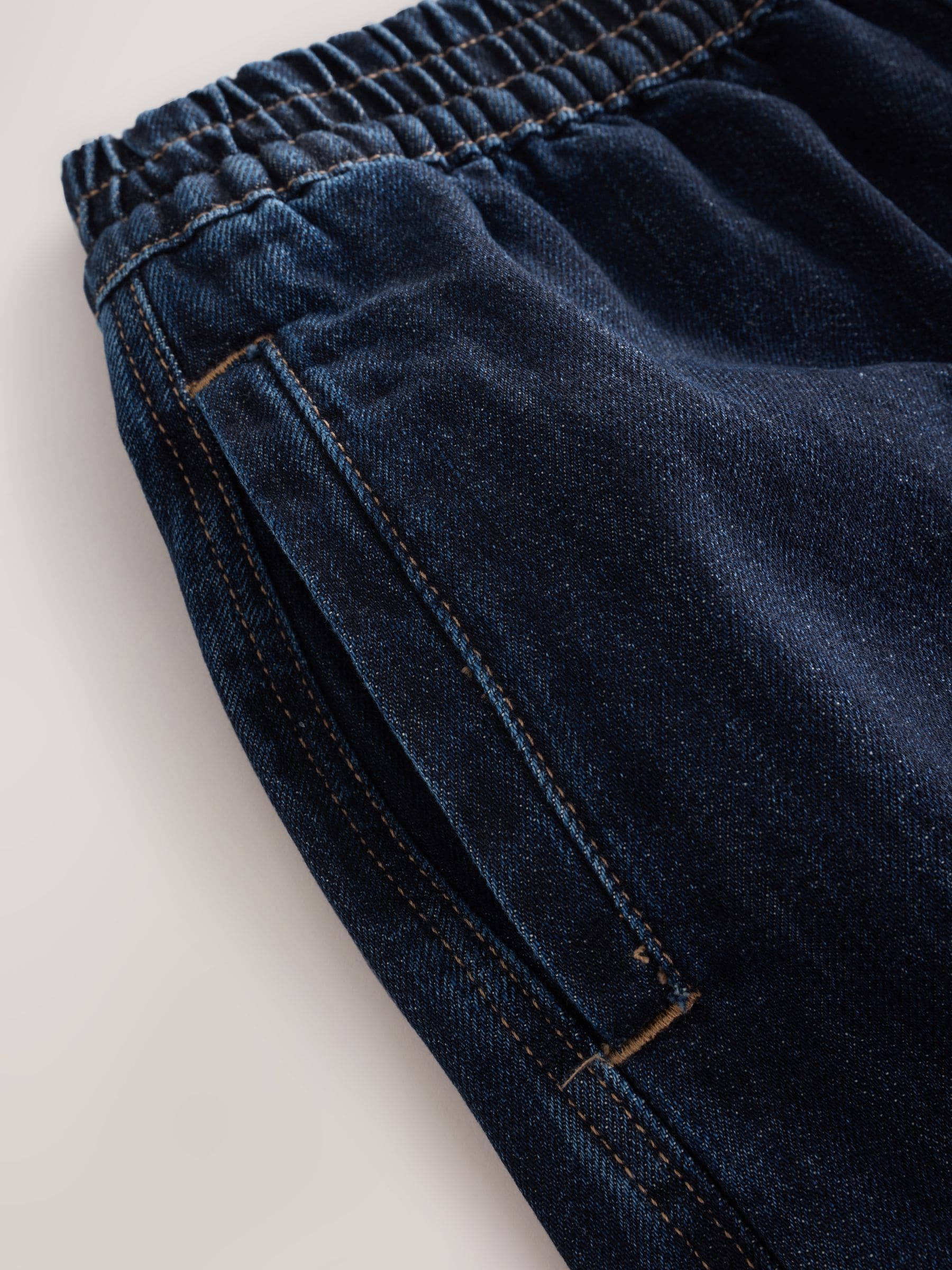 Buy Dark Blue Pull On Barrel Leg Jeans from the Next UK online shop