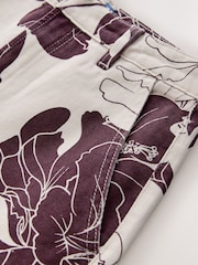 Ecru / Burgundy Floral - Weit geschnittene Jeans - Bild 2 von 3