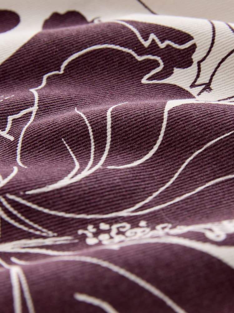 Ecru / Burgundy Floral - Weit geschnittene Jeans - Bild 3 von 3