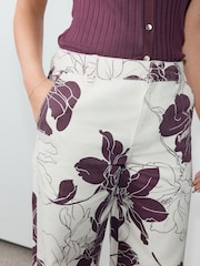 エクリュ/バーガンディ フローラル - ワイドレッグ ジーンズ - 画像 6 / 9