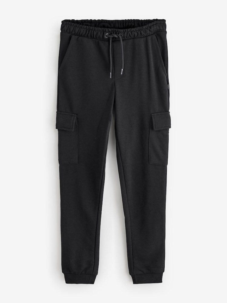 JACK & JONES Junior Cuffed Cargo Black Trousers - Image 1 of 1 JACK & JONES Junior Cuffed Cargo Black Trousers - Image 1 of 1