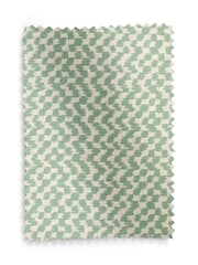 Basil Green Ikat Print Upholstery Swatch - Image 1 of 1
