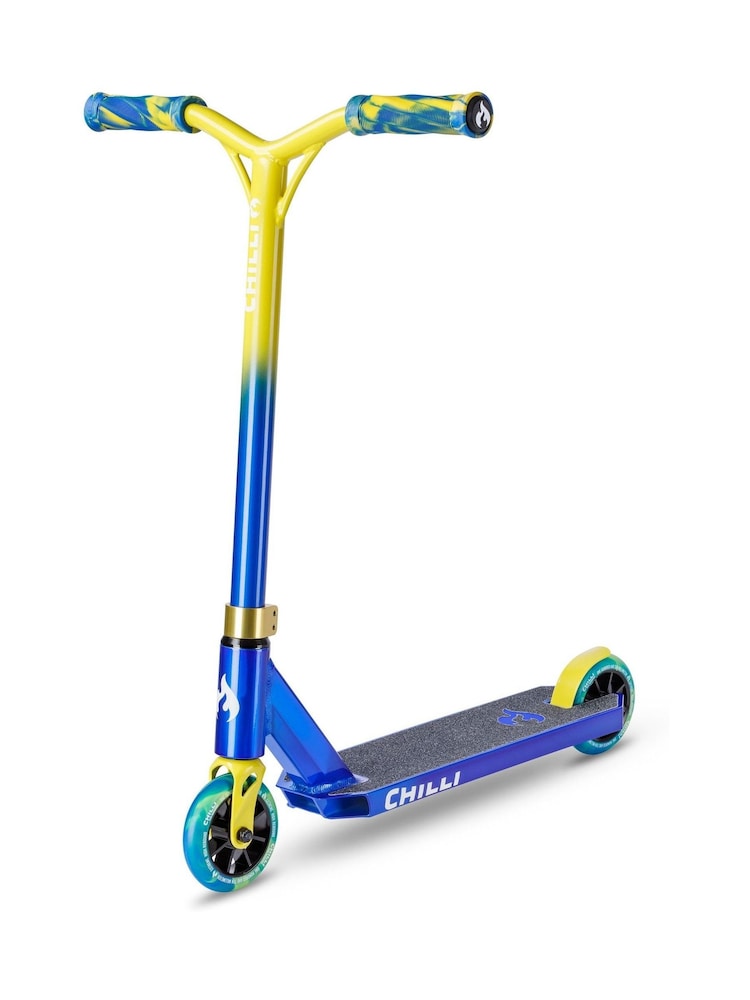 Micro Scooters Blue/Yellow Chilli Pro Jumpstart Scooter - Image 1 of 6 Micro Scooters Blue/Yellow Chilli Pro Jumpstart Scooter - Image 1 of 6