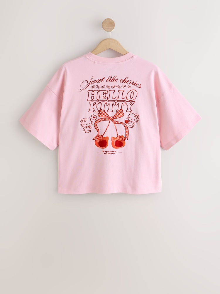 Pink Hello Kitty Official Licensed Crew Neck T-Shirt - Image 2 of 4