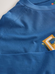 Albastru deschis - Fanta Graphic Crew Neck T-Shirt - Imaginea 3 din 3