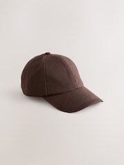 Chocolate Brown Linen Cap - Image 1 of 3
