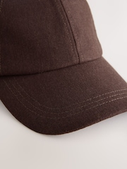 Chocolate Brown Linen Cap - Image 2 of 3