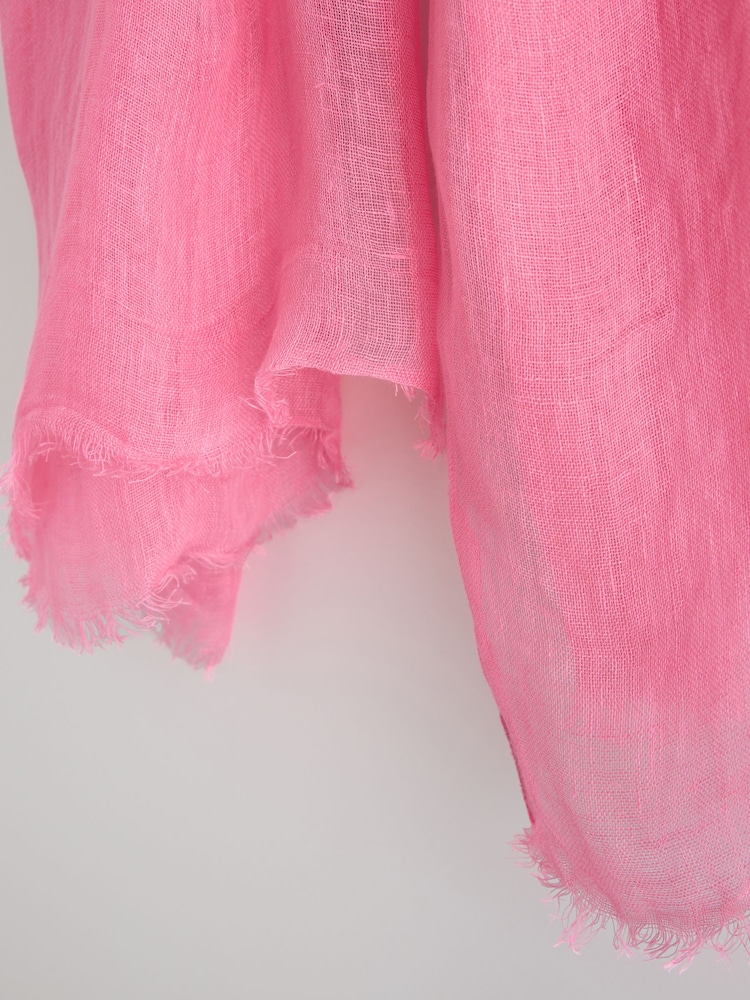 وردي زاه - وشاح خفيف من الكتان 100% - صورة 7 من 7