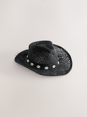 Black Western Shell Detail Hat - Image 1 of 3