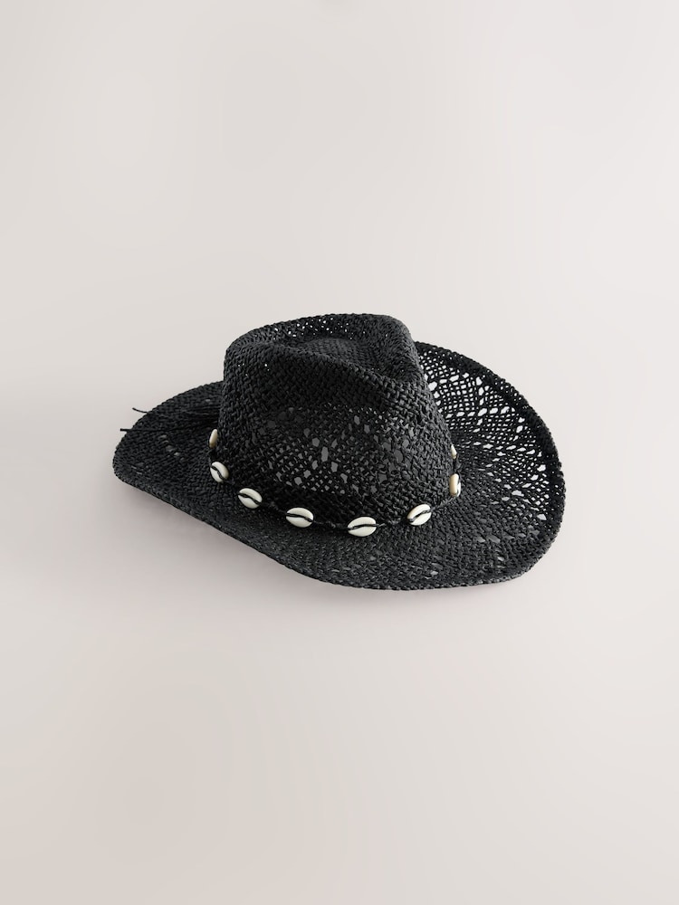 Black Western Shell Detail Hat - Image 1 of 3