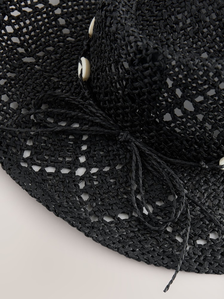 Black Western Shell Detail Hat - Image 5 of 5