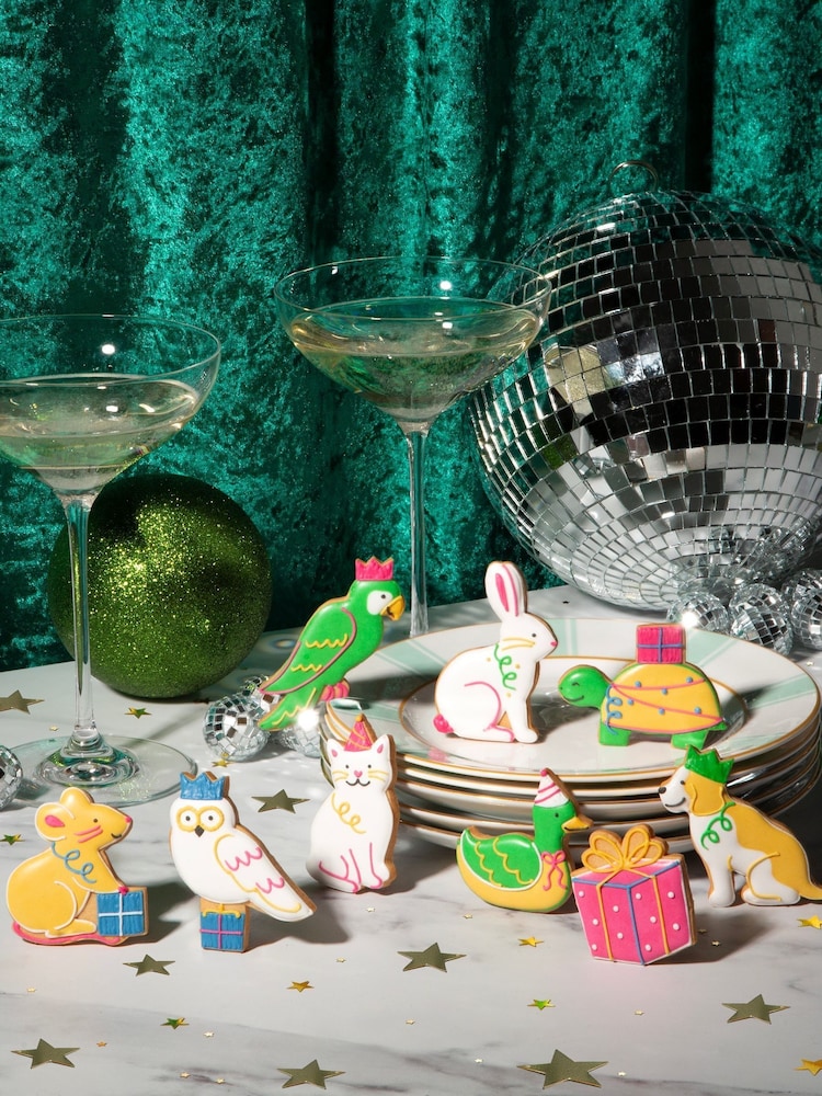 Biscuiteers Hand-Iced Party Animals Biscuit Tin - Image 1 of 2