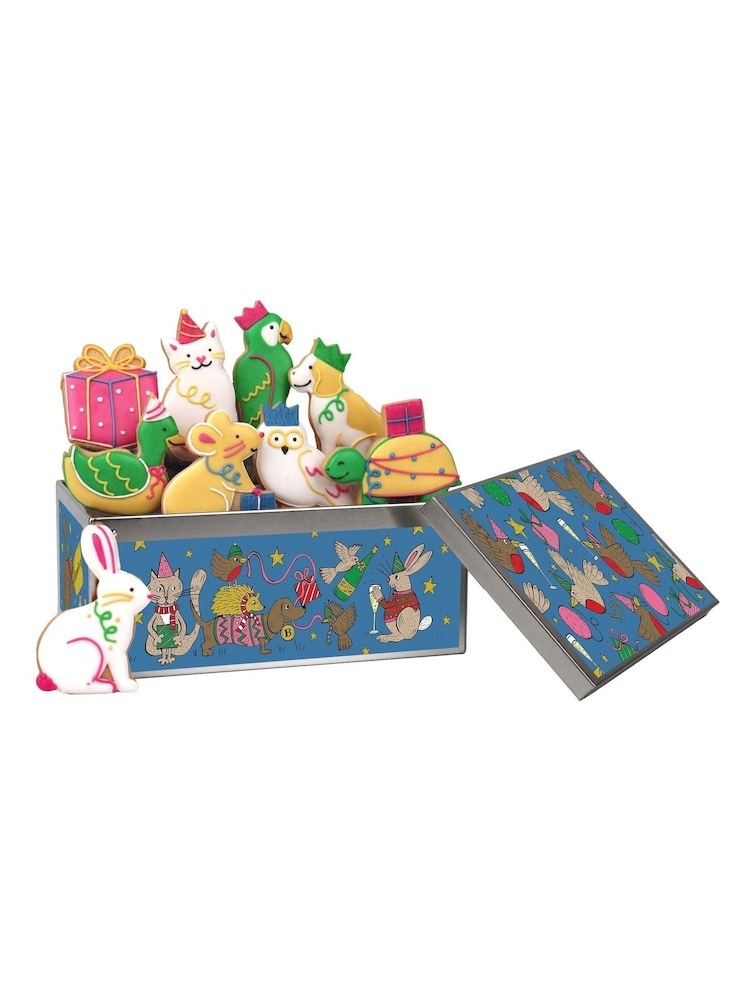 Biscuiteers Hand-Iced Party Animals Biscuit Tin - Image 2 of 2 Biscuiteers Hand-Iced Party Animals Biscuit Tin - Image 2 of 2