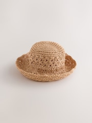 Natur - Scallop Brim Paper Bucket Hat - Bild 3 von 5