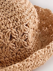 Natur - Scallop Brim Paper Bucket Hat - Bild 4 von 5