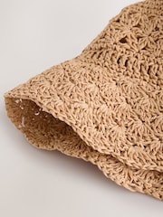 Natur - Scallop Brim Paper Bucket Hat - Bild 5 von 5