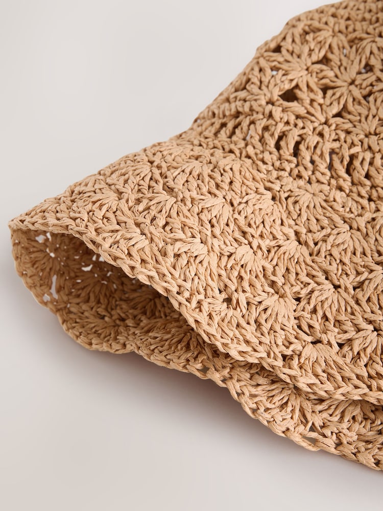 Natur - Scallop Brim Paper Bucket Hat - Bild 5 von 5