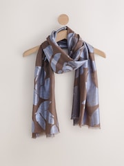 Chocolate Brown/Blue Sparkle Lightweight Scarf - Image 1 of 3