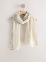 كريم - Sparkle Mono Stripe Lightweight Scarf - Image 4 of 6