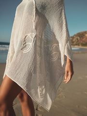 Neutral Shell Pattern Overhead Poncho - Image 5 of 8