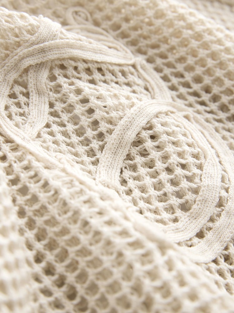 Neutral Shell Pattern Overhead Poncho - Image 8 of 8