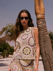 Multicolour Crochet Tank Top - Image 1 of 7