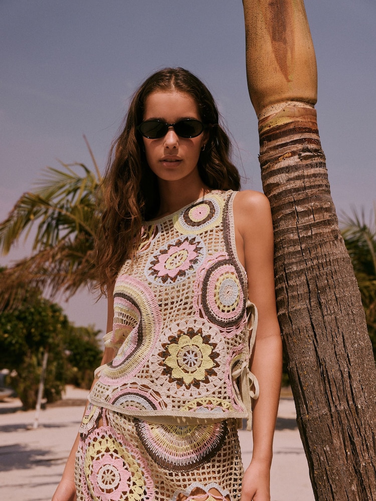 Multicolour Crochet Tank Top - Image 1 of 7 Multicolour Crochet Tank Top - Image 1 of 7