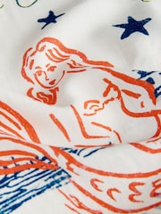 Blue Mermaid Print - Tie Front Lightweight Jacket - 9ичинен 8 сүрөт