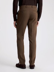 MOSS MOSS Slim Fit Chestnut Flannel Brown Trousers - صورة 2 من 3