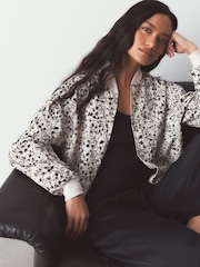 Monochrome Beaded Bomber Jacket - Image 2 of 5