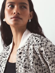 Monochrome Beaded Bomber Jacket - Image 3 of 5