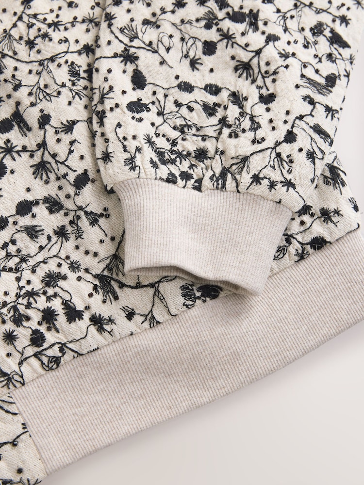 Monochrome Beaded Bomber Jacket - Image 8 of 8