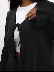 Yours Curve Black Frilled Trim Cardigan - Image 4 of 5