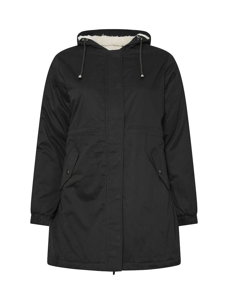 Yours Curve Black Borg Lined Parka - Image 5 of 5 Yours Curve Black Borg Lined Parka - Image 5 of 5