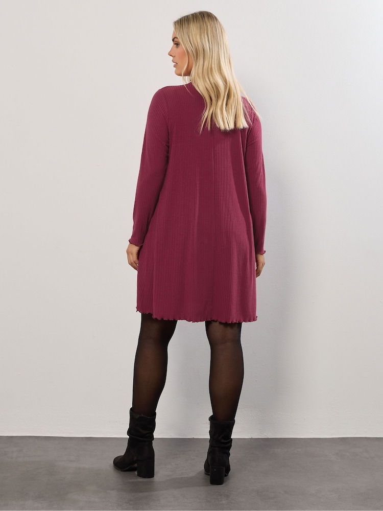Yours Curve Pink Lettuce Edge Tunic - Image 2 of 5