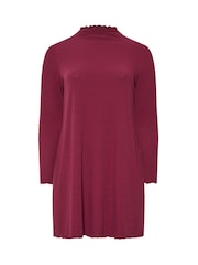 Yours Curve Pink Lettuce Edge Tunic - Image 5 of 5
