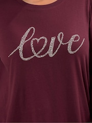 Yours Curve Red Long Sleeve Placement Core T-Shirt - Image 4 of 5