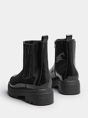 Yours Curve Black Extra-Wide Fit Patent Chunky Chelsea Boots - Image 3 of 4
