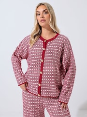 Yours Curve Red Limited Boucle Cardigan - Image 1 of 5