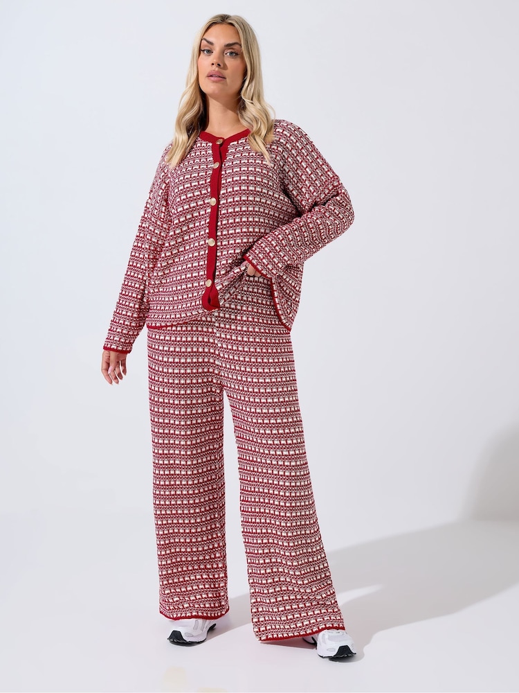 Yours Curve Red Limited Boucle Cardigan - Image 2 of 5