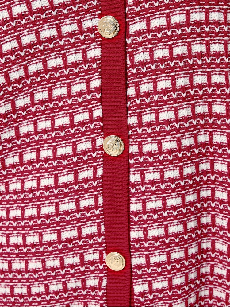 Yours Curve Red Limited Boucle Cardigan - Image 5 of 5