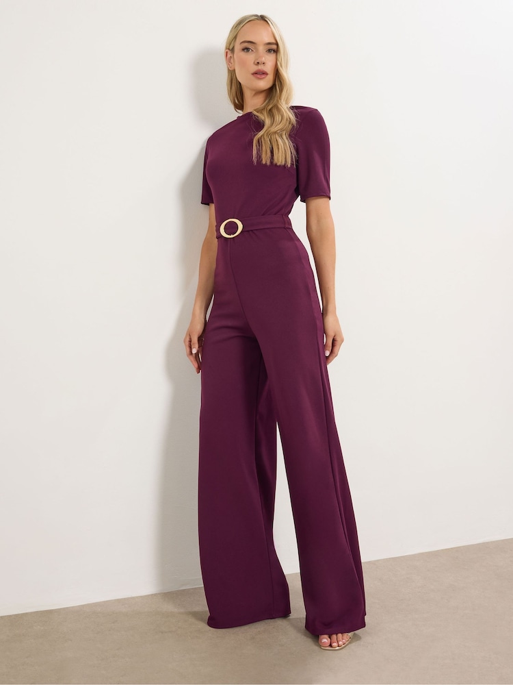 Long Tall Sally Purple Belted Jumpsuit - Image 1 of 5