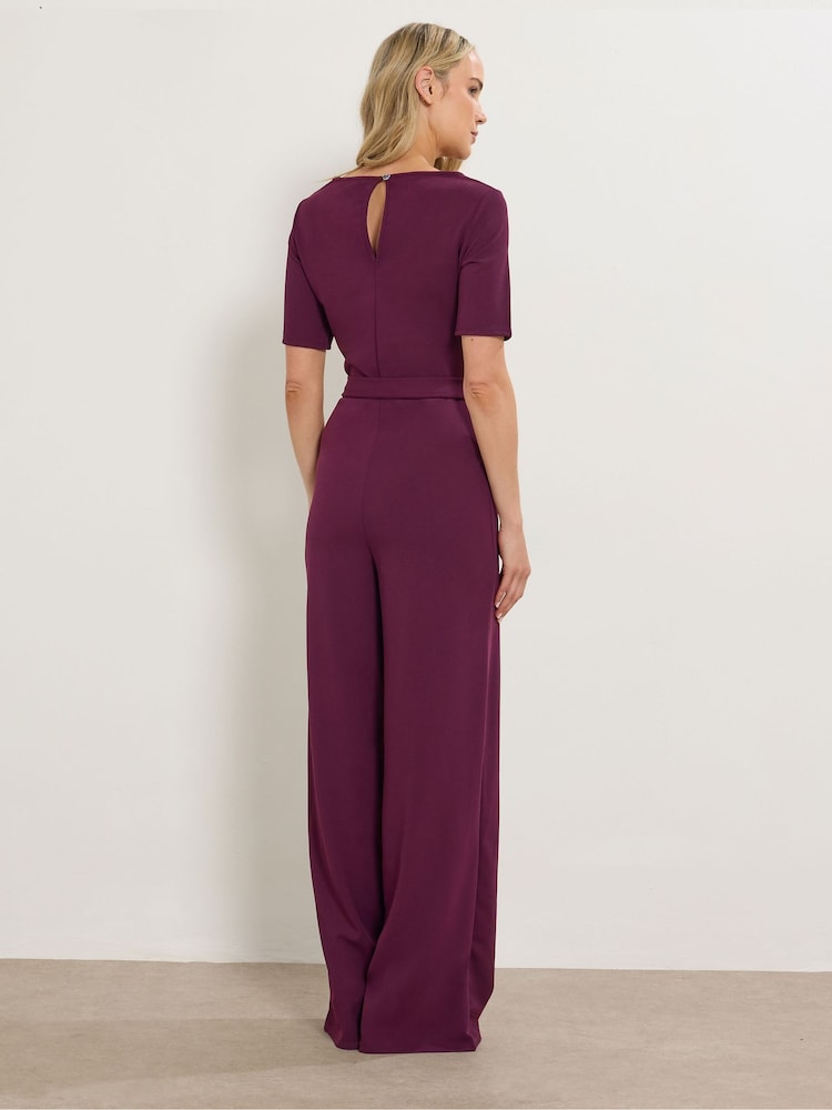 Long Tall Sally Purple Belted Jumpsuit - Image 2 of 5