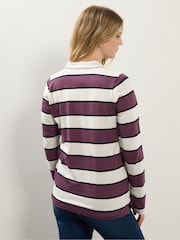 Long Tall Sally Red Stripe Jersey Polo Top - Image 3 of 6