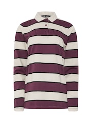 Long Tall Sally Red Stripe Jersey Polo Top - Image 6 of 6